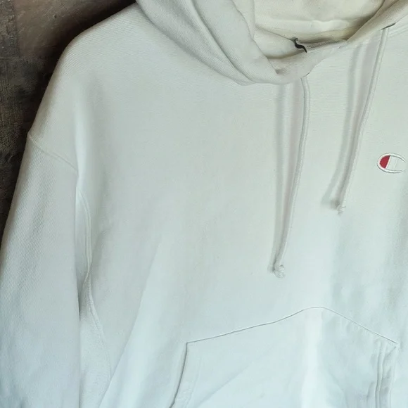 Champion Reverse Weave White Pullover Hoodie Sz Large Men - Picture 5 of 17